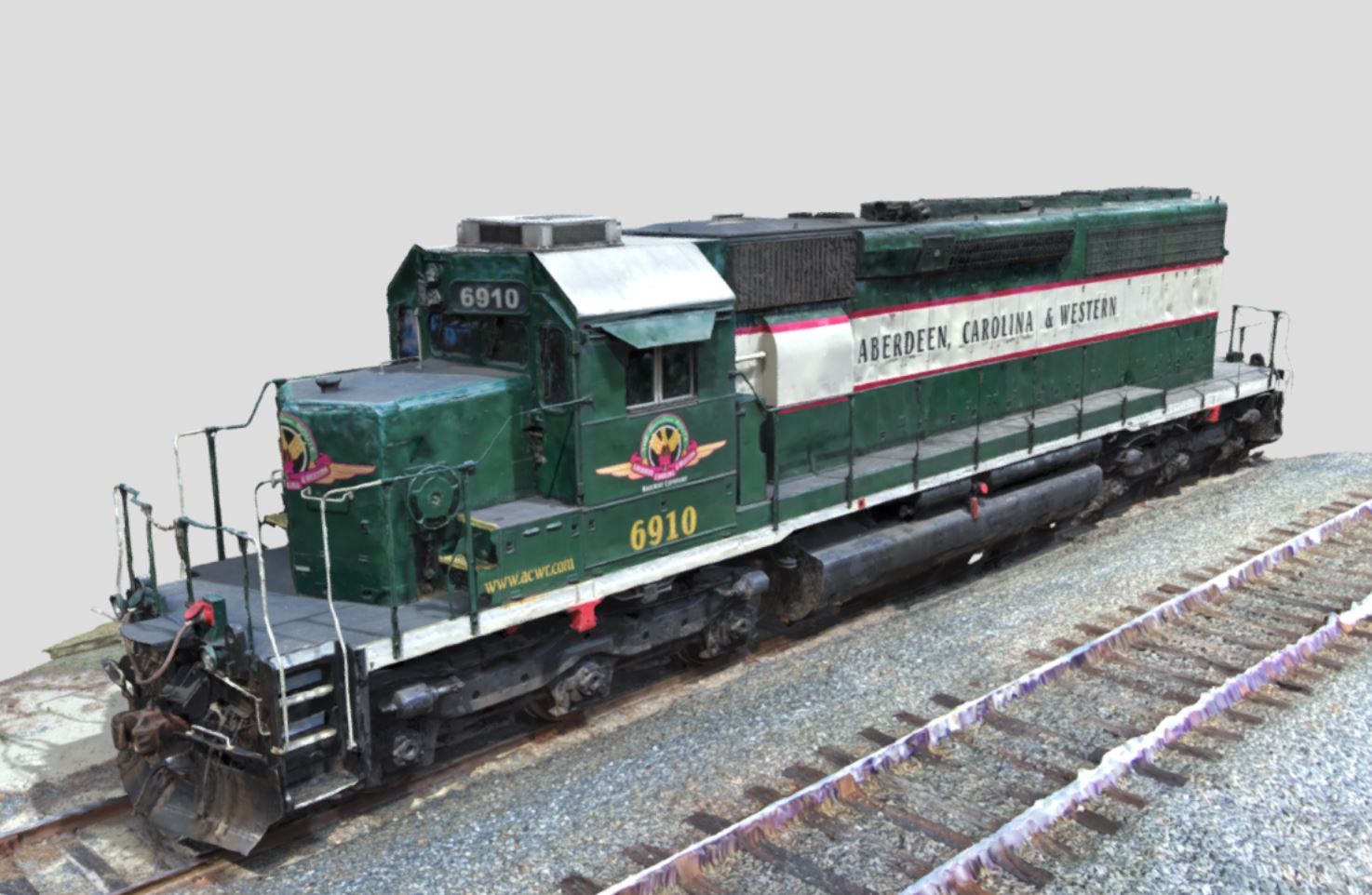 Aberdeen-Carolina-and-Western-Railway-Train-Engine, Train-Engine, Skydio, 3D-Scan, Drones, Inspection-Scan, Inspection 