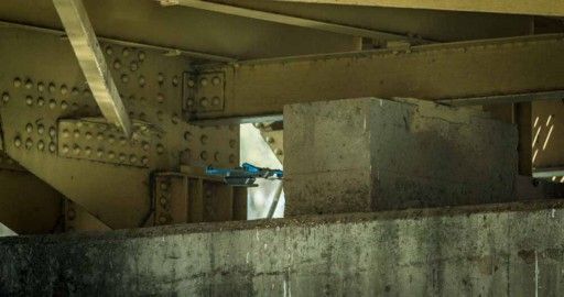 Skydio 2 inspecting the underside of a bridge