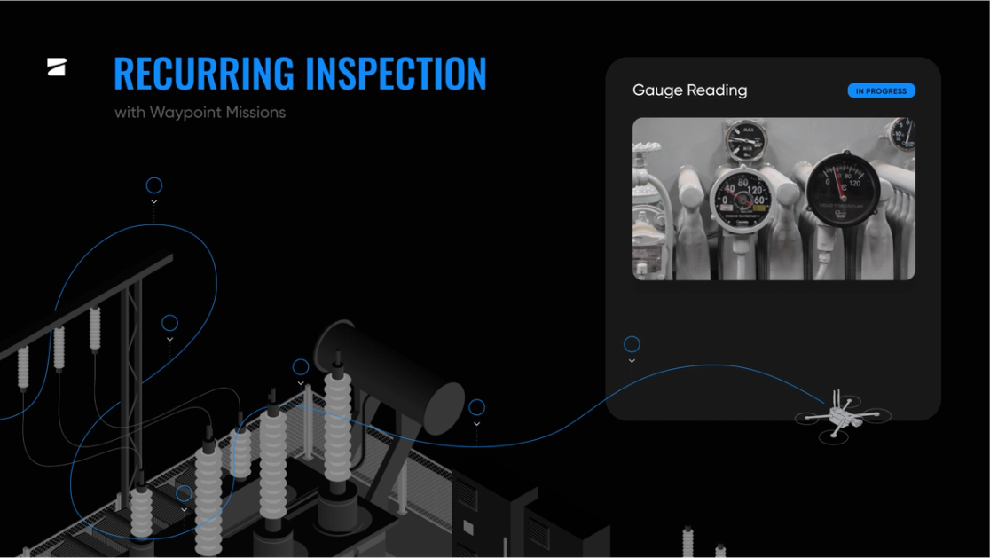 drone dock gauge reading substation