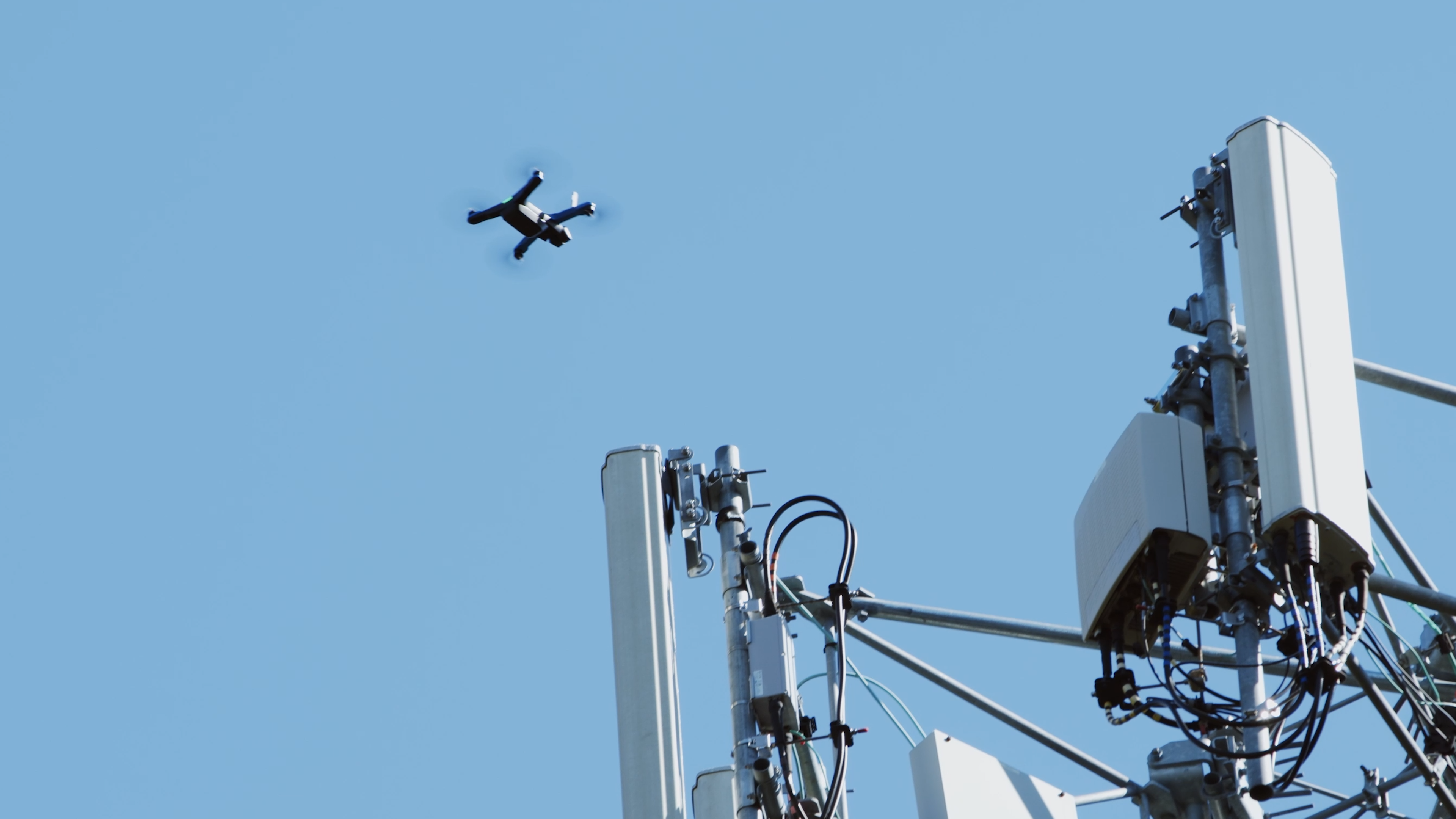 Skydio 2+ above cell tower