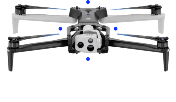 skydio z1 with dots around showing attachment areas