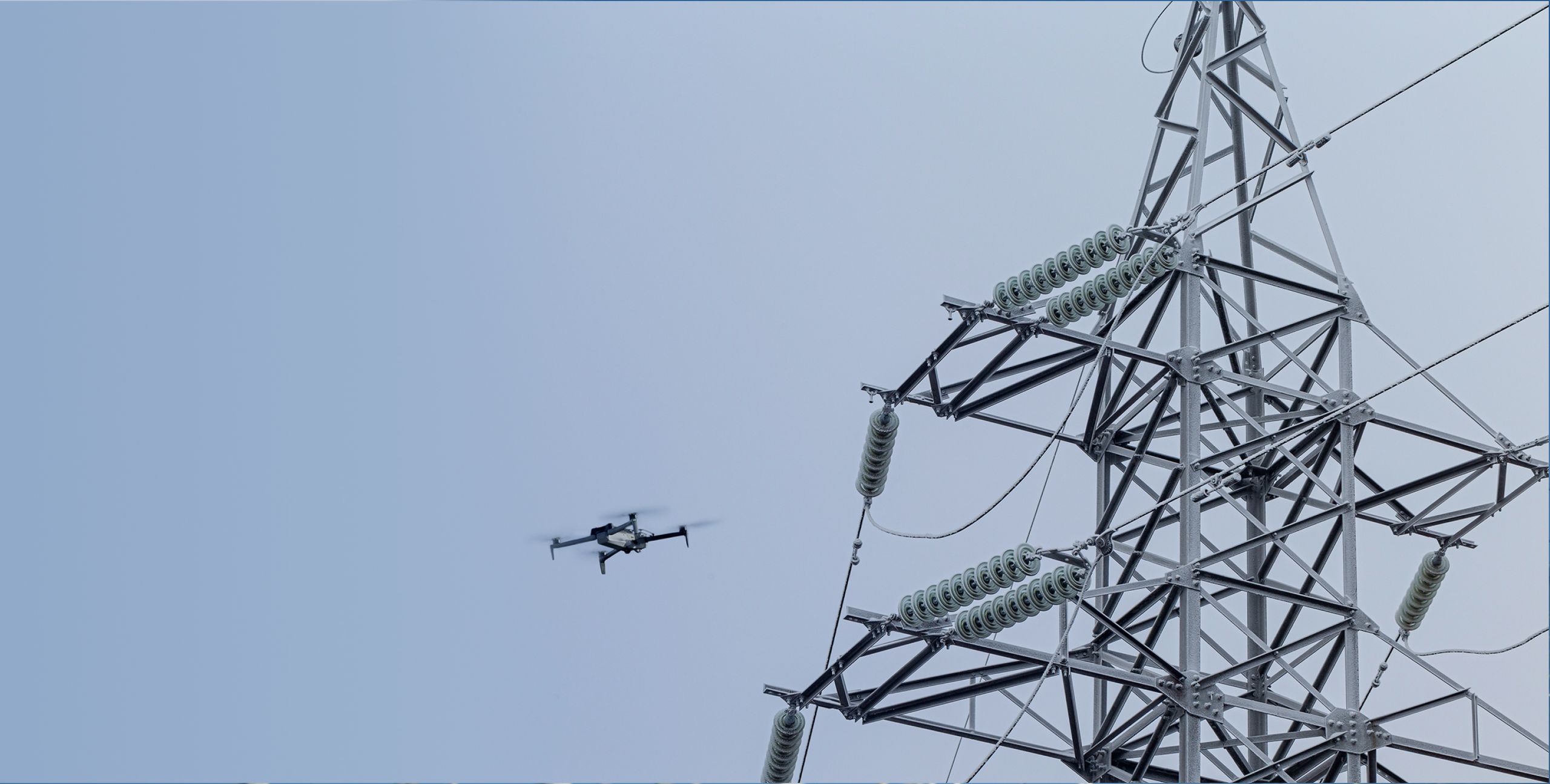 AEP worker using Skydio X10 to navigate and inspect large substation