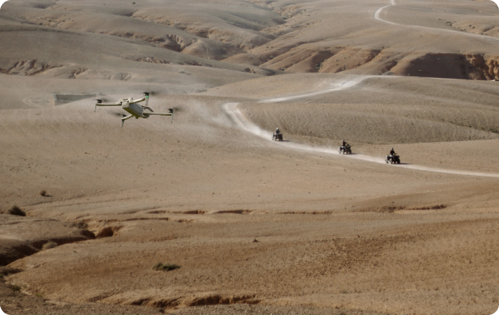 Skydio Scout monitoring army convoy