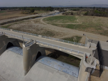 Drone photo of the Sepulveda Dam