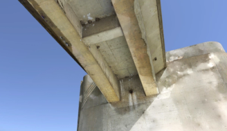 Drone Photo of Underside of Sepulveda Dam