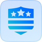 Skydio trusted source shield icon with stars and stripes