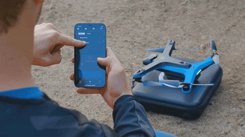 Adjust modes/settings as well as export footage/photos with the Skydio App