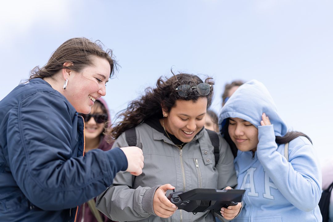 flying skydio with students