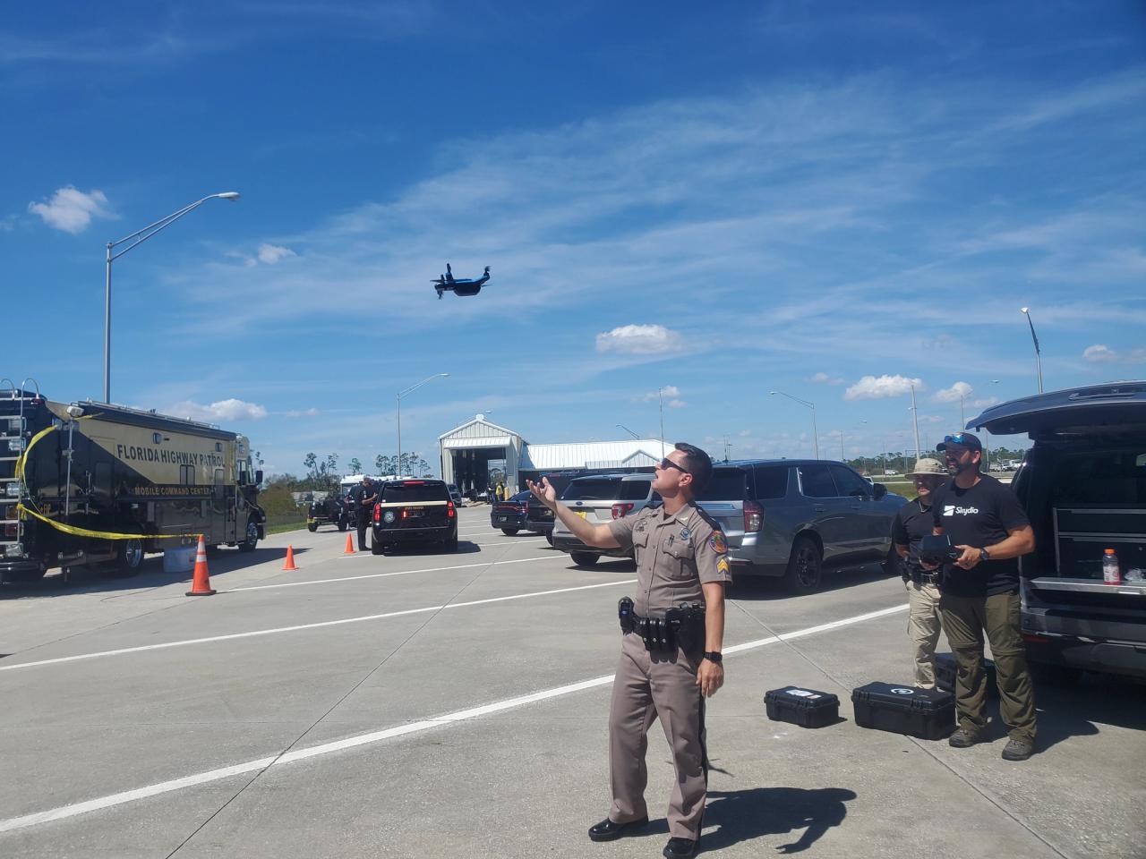 Police drones launch