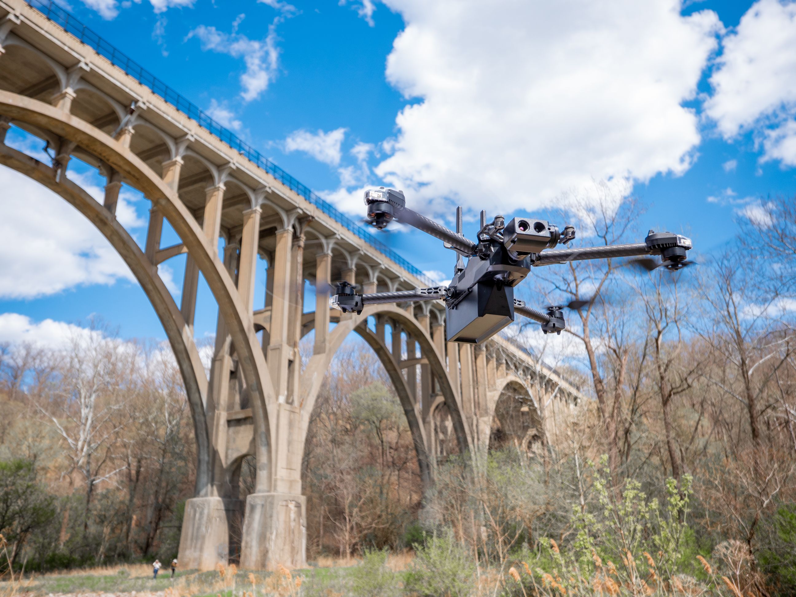 skydio x2 near bridge