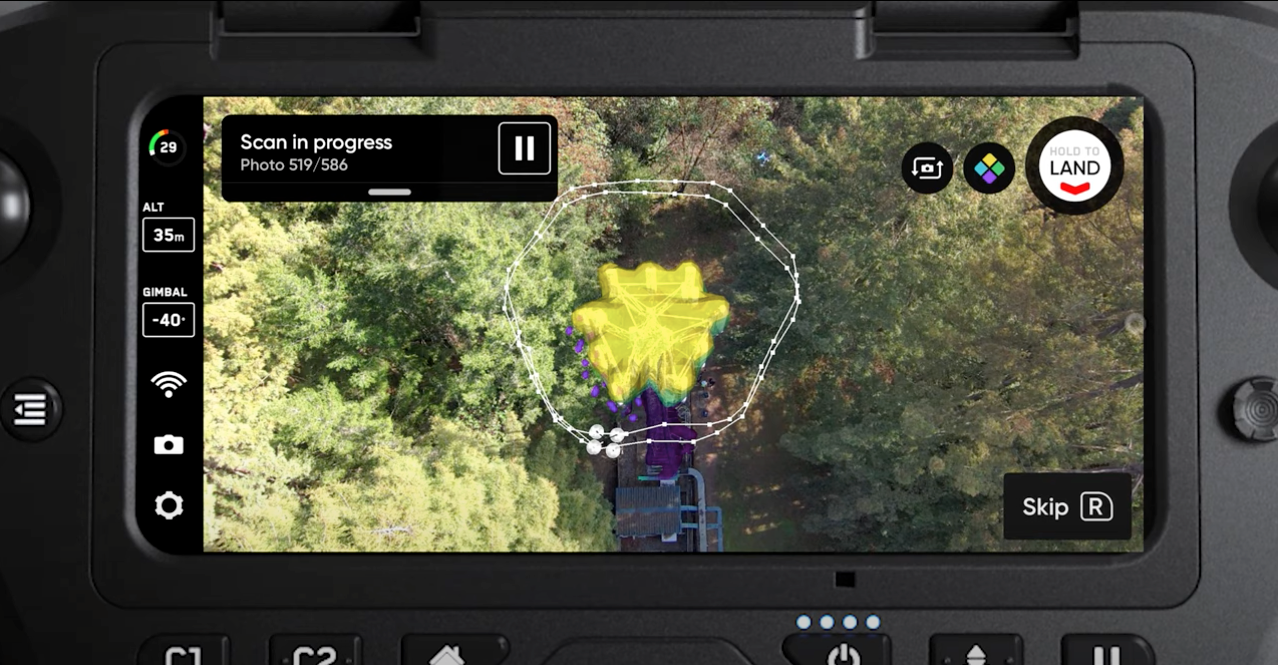 3D scan cell tower inspection path on a smartphone