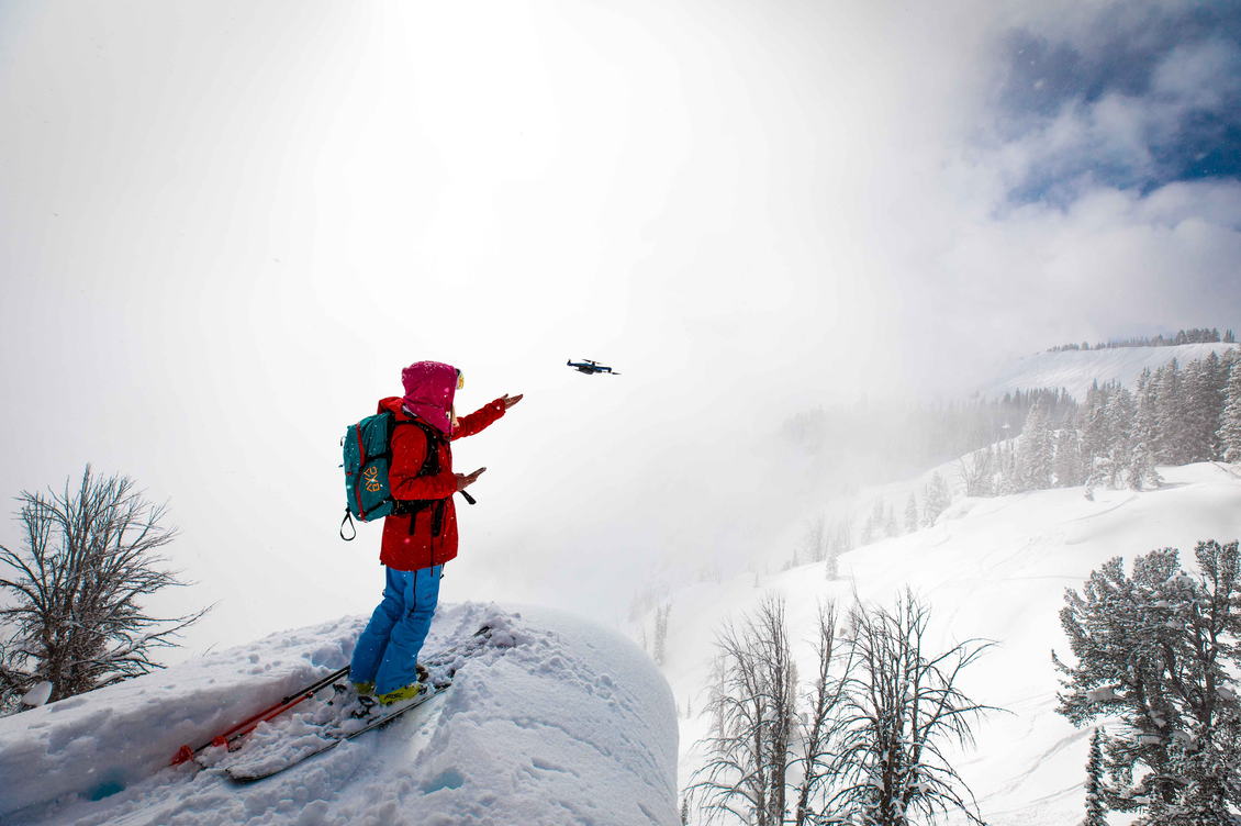 Lynsey Dyer launching Skydio 2