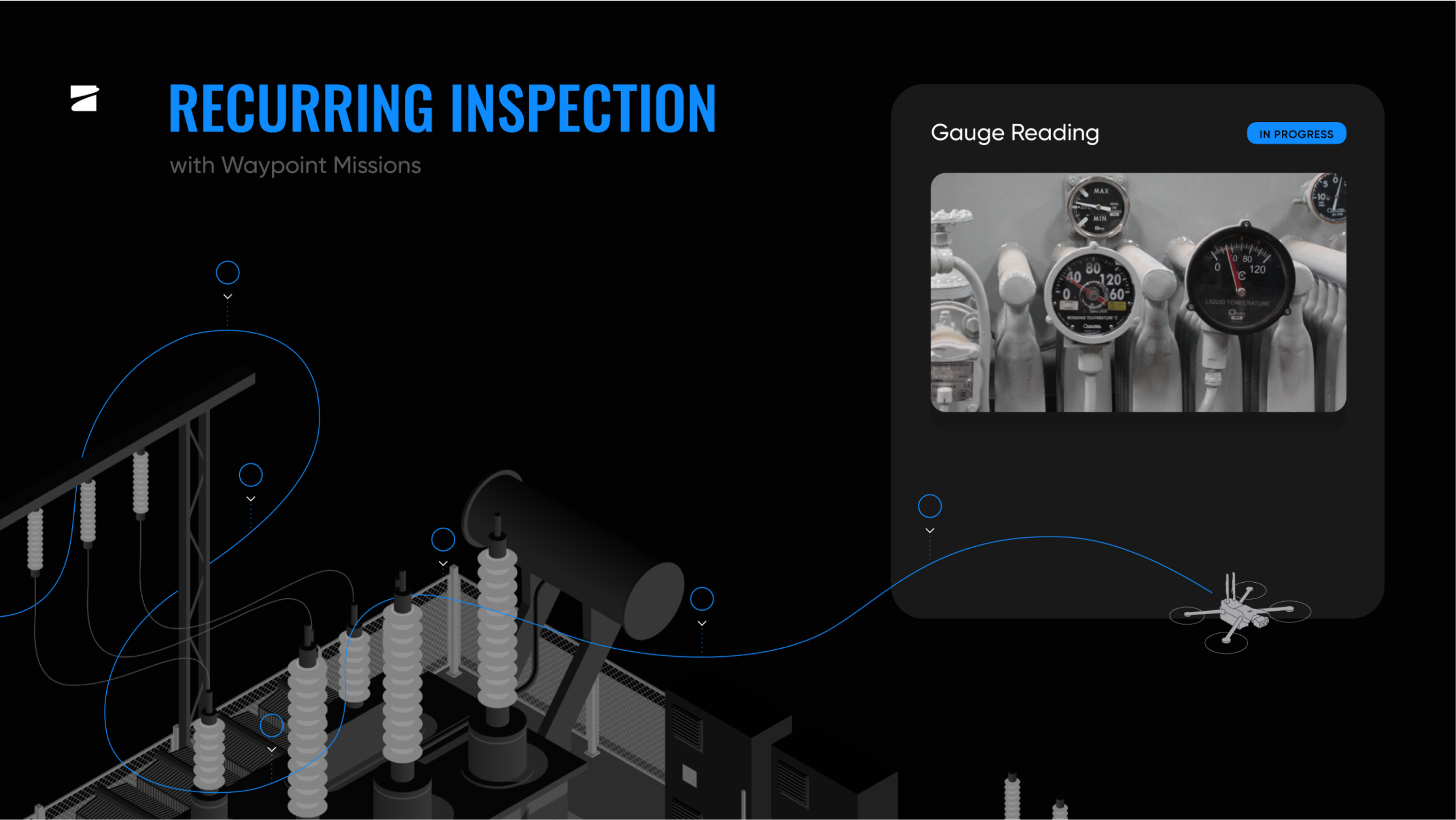 drone dock gauge reading substation