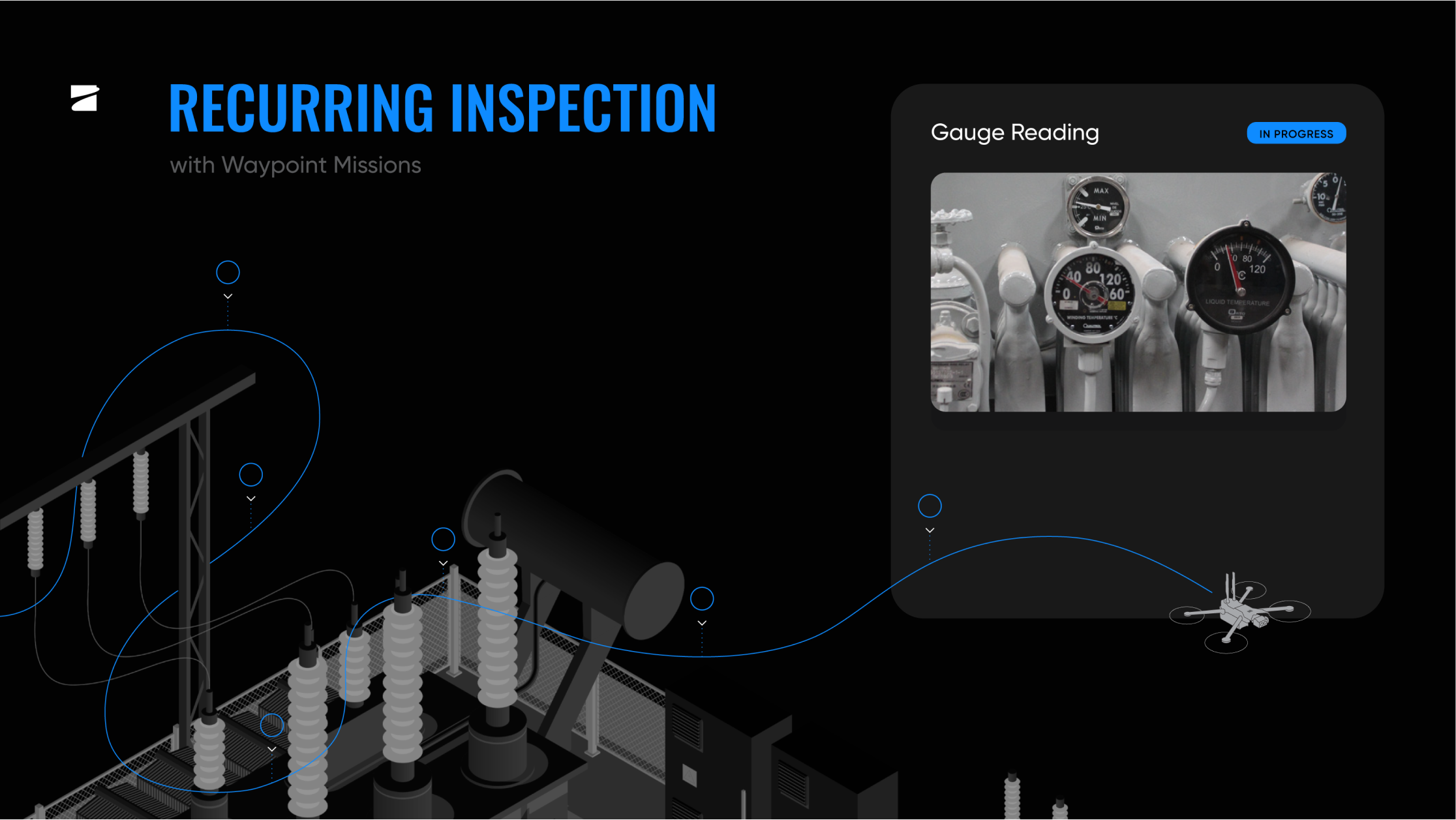 drone dock gauge reading substation