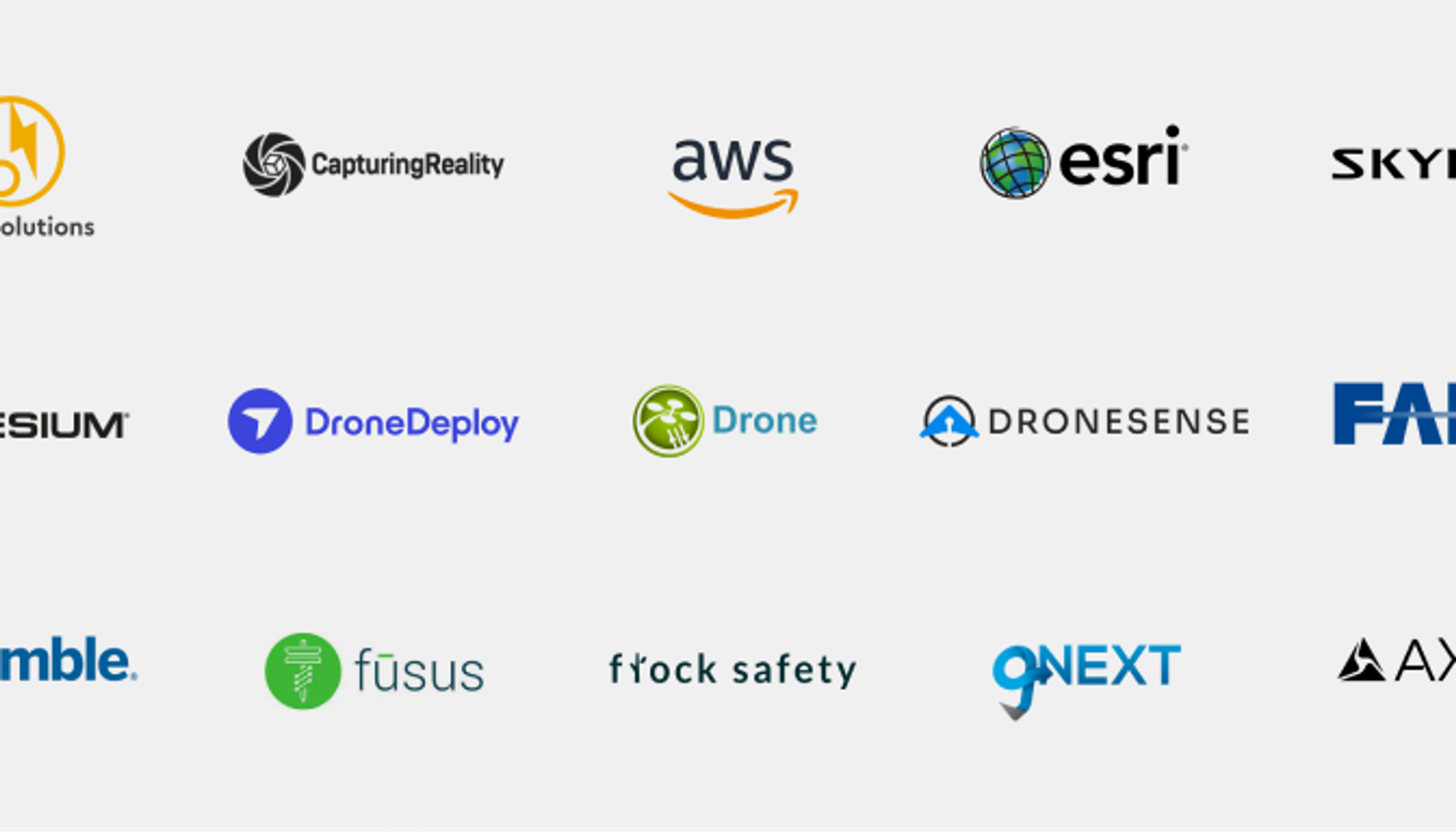 integration logos - aws, esri, fusus and more