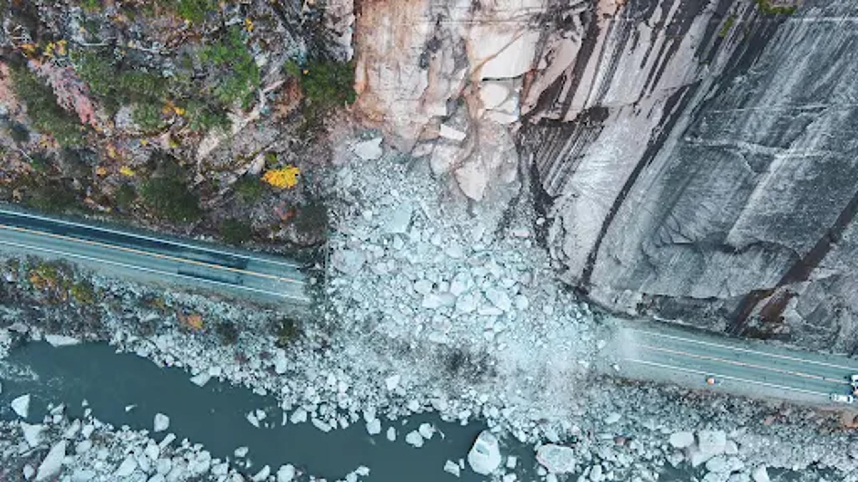 Skydio X2 surveying road damage 