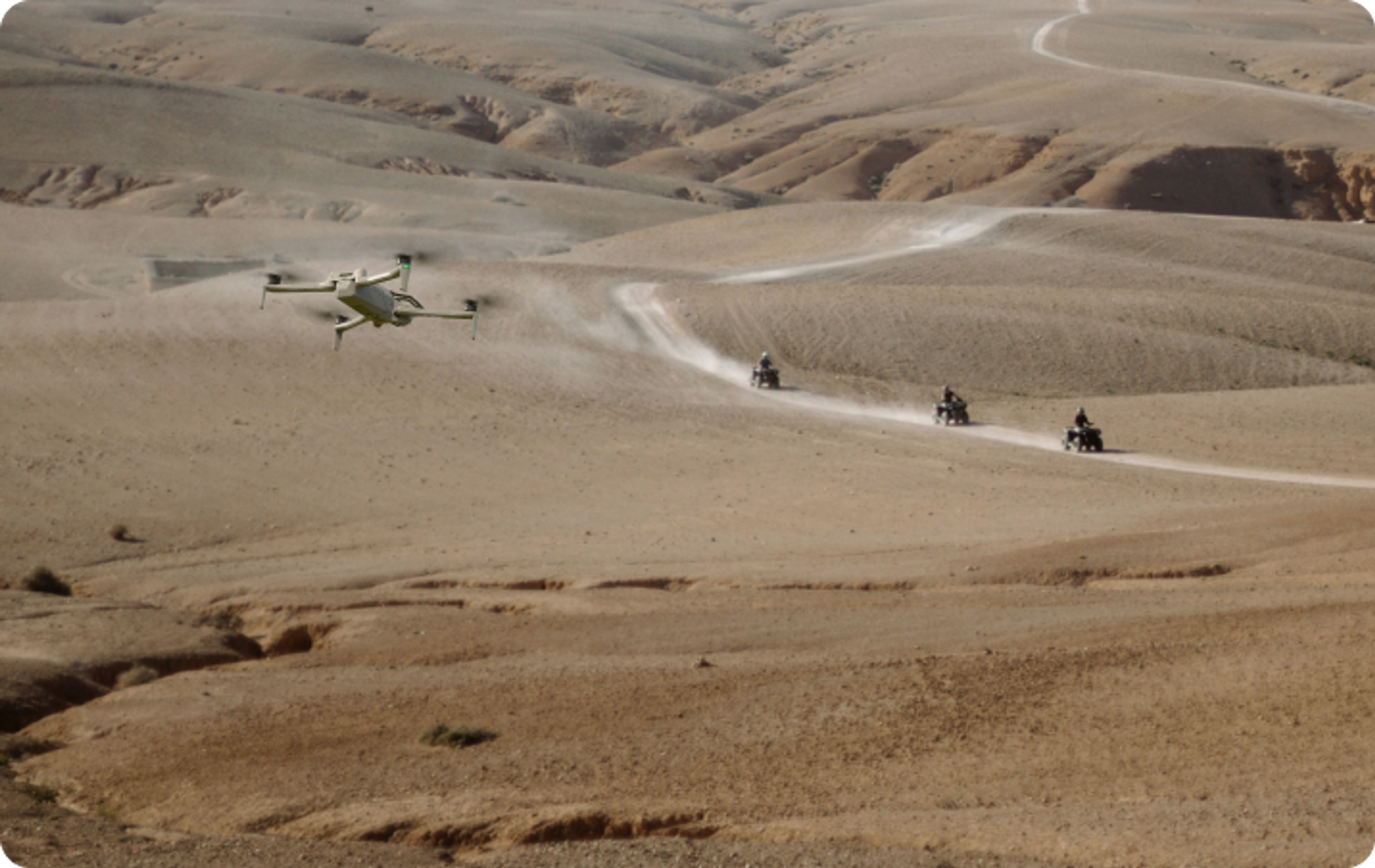 Skydio Scout monitoring army convoy