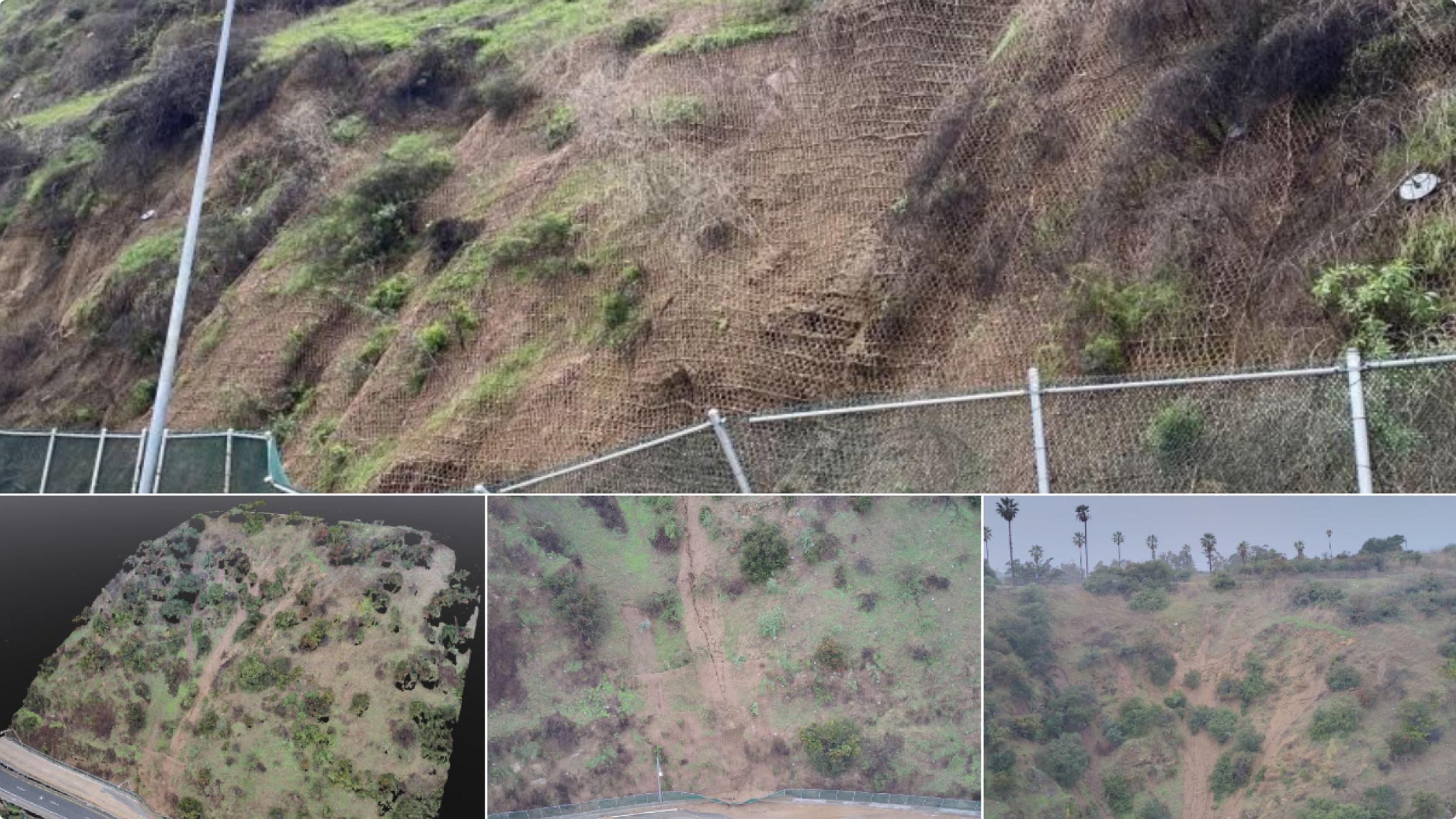 3D Scans from Skydio X10 of landslide on highyway