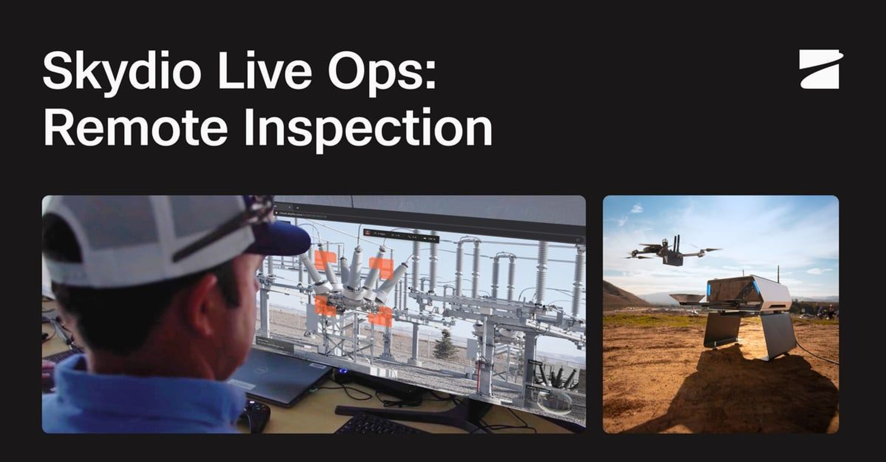 Man behind computer monitor performing an inspection on a substation