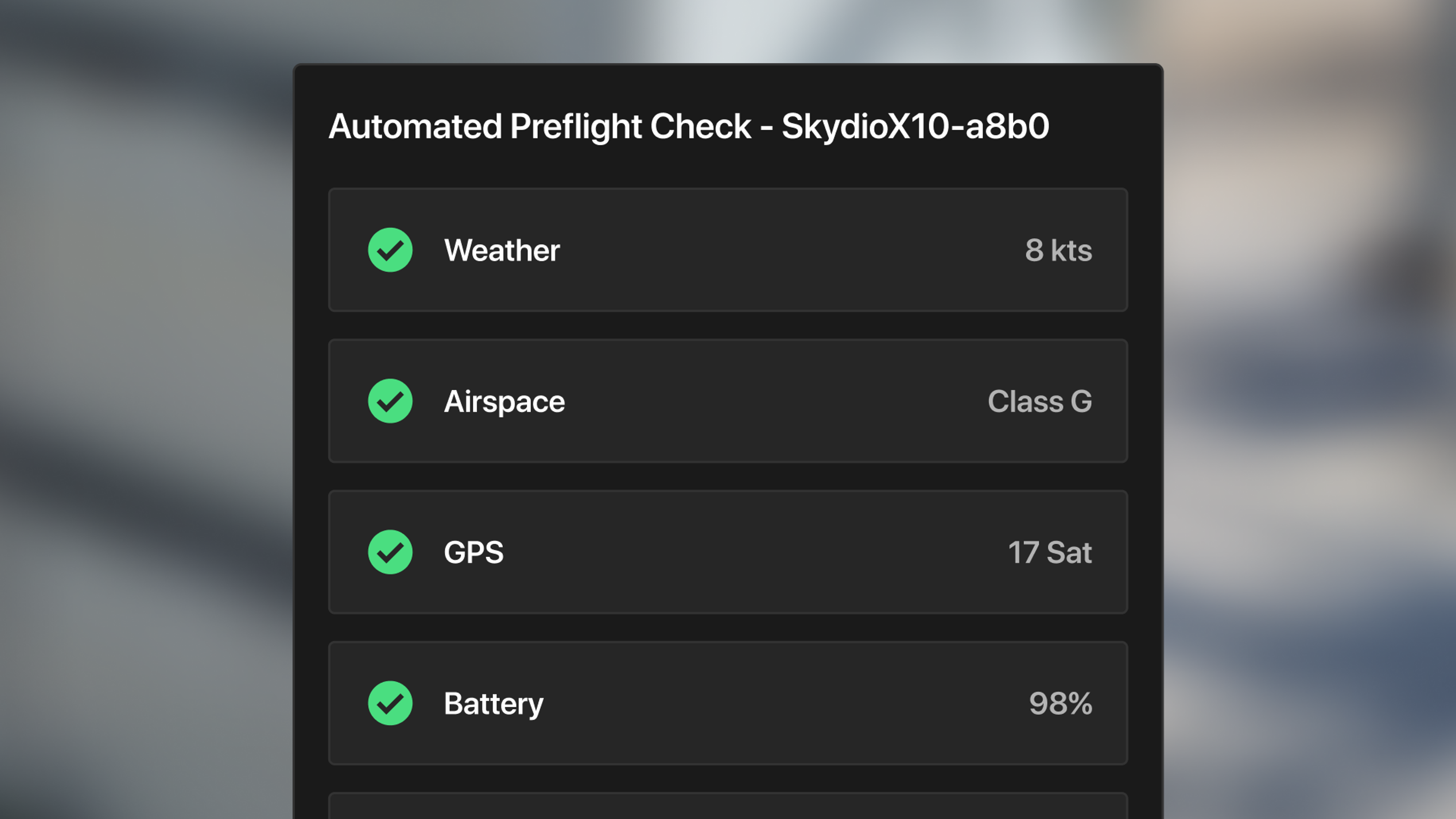 Preflight checks UI 