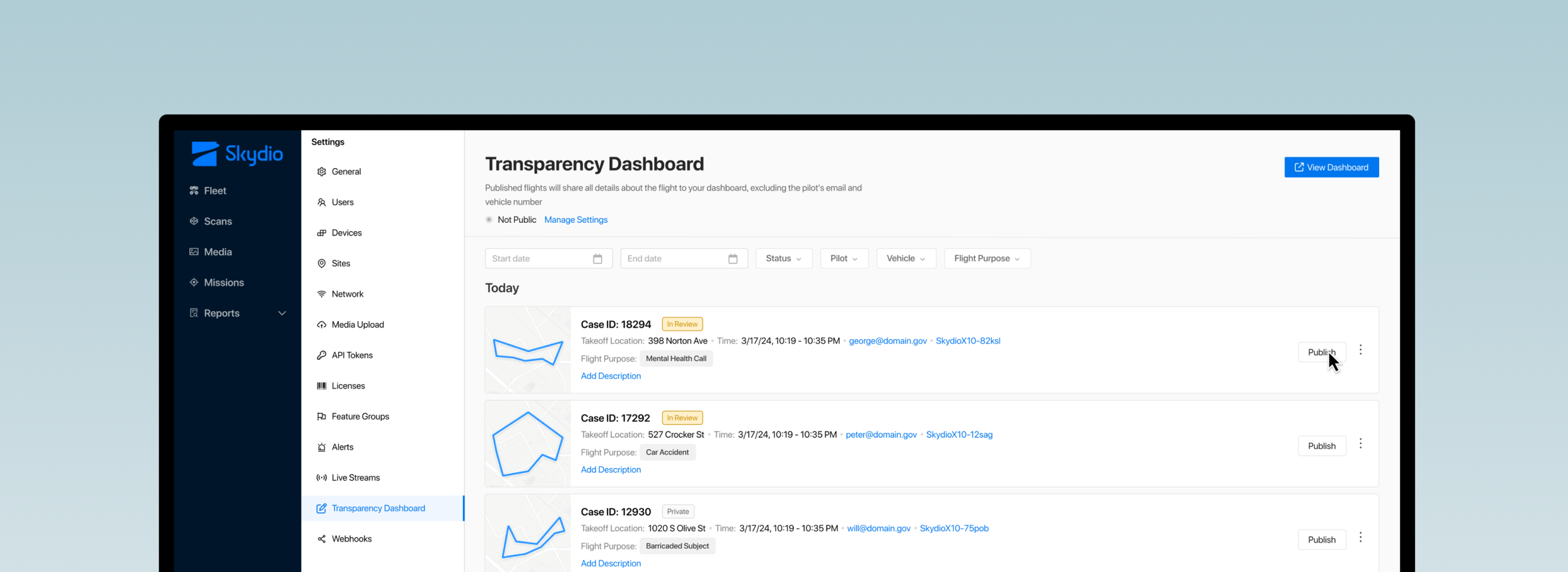 DRF Command Transparenty dashboard