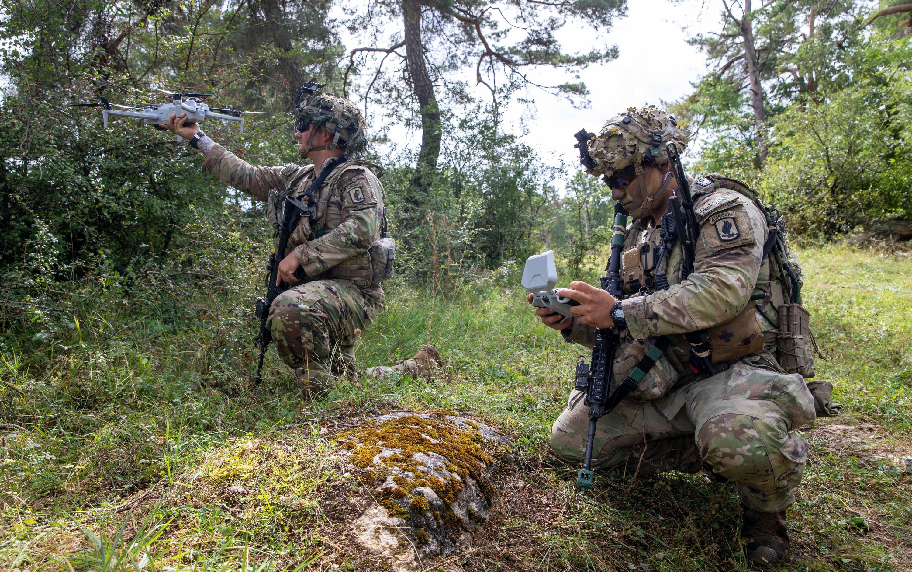 soldiers with drone