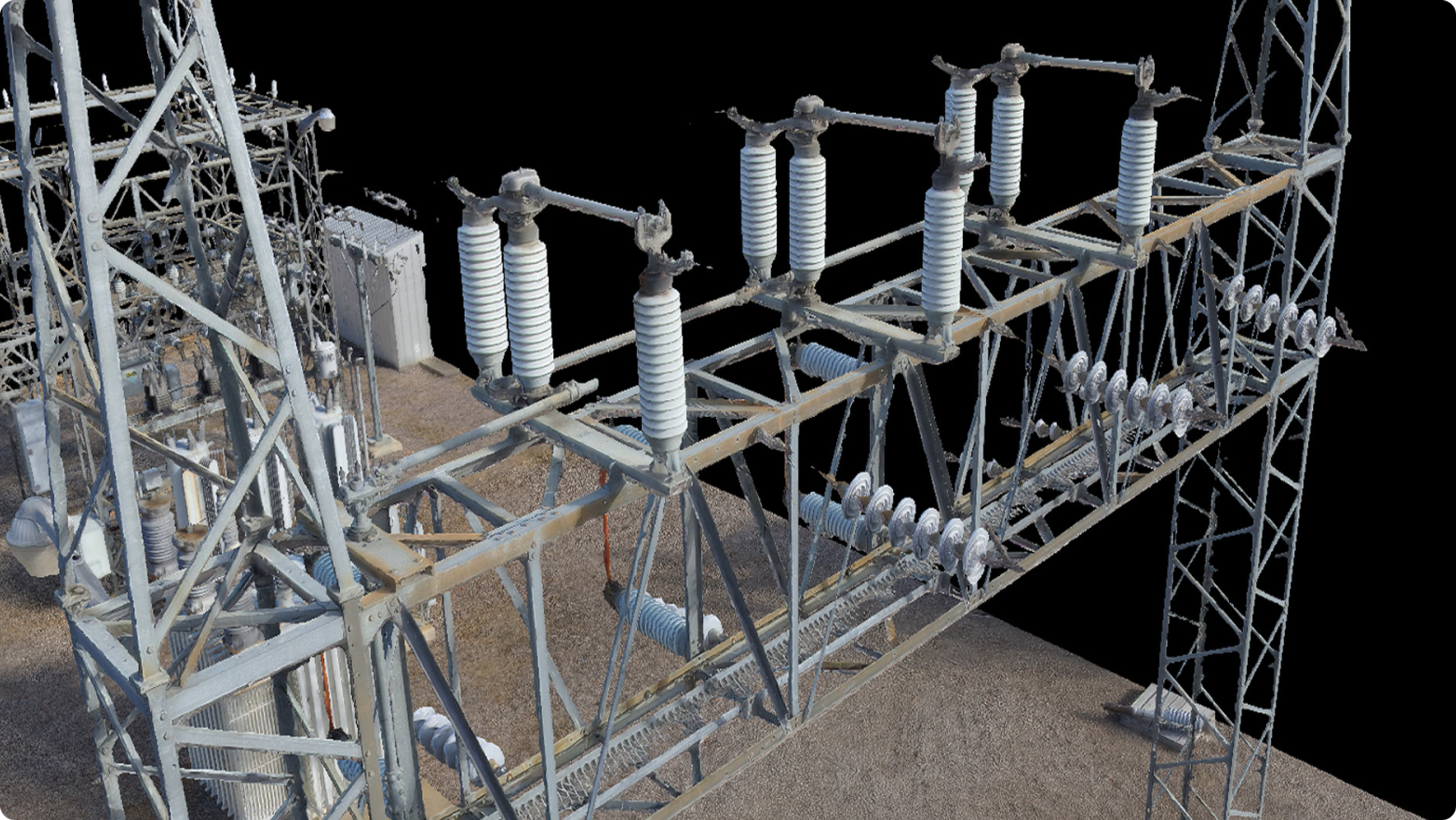 Detail of 3D Model of substation created using Skydio 3D scan application