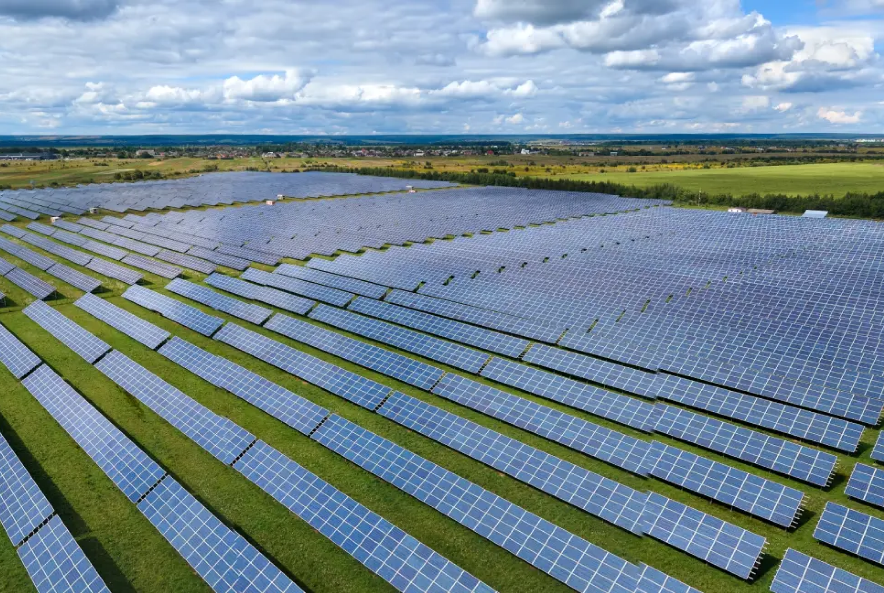 Aerial image of solar farm