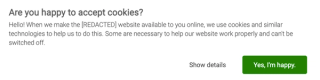a real cookie banner