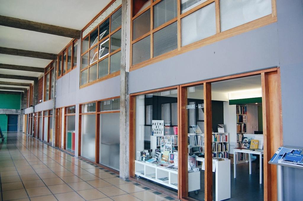 The internal shopping street of the Unité d'Habitation in Marseille, with a bookshop