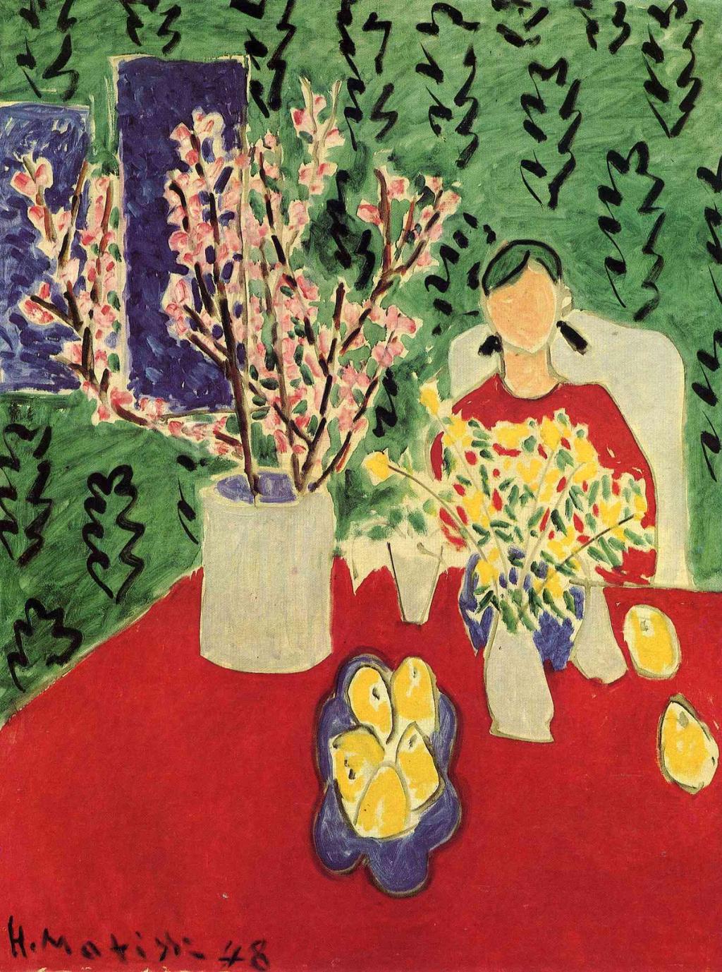 Plums, Green Background, 1948