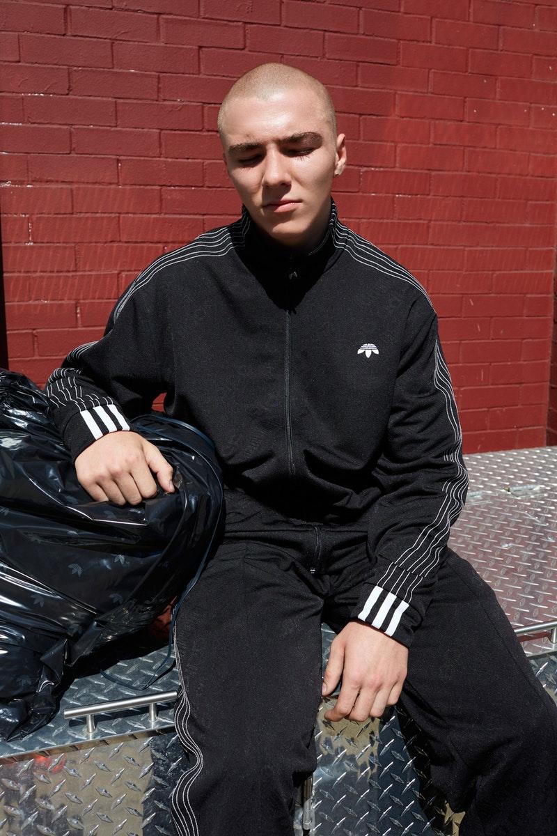 Black adidas Originals x Alexander Wang tracksuit with the trefoil logo