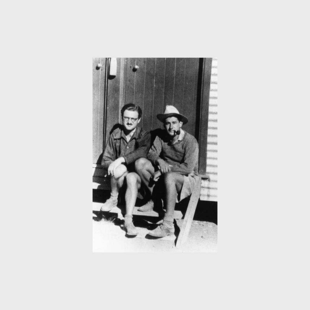Helmut with a friend at the internment camp 