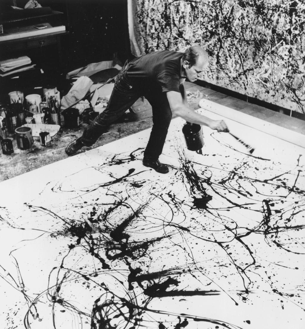 Jackson Pollock at work, photograph by Hans Namuth