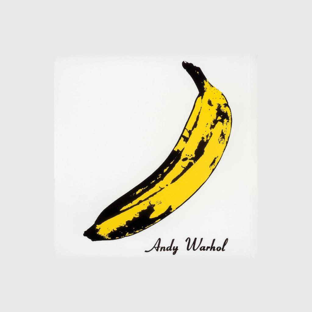 The debut album cover of The Velvet Underground featuring a yellow banana and the Andy Warhol signature