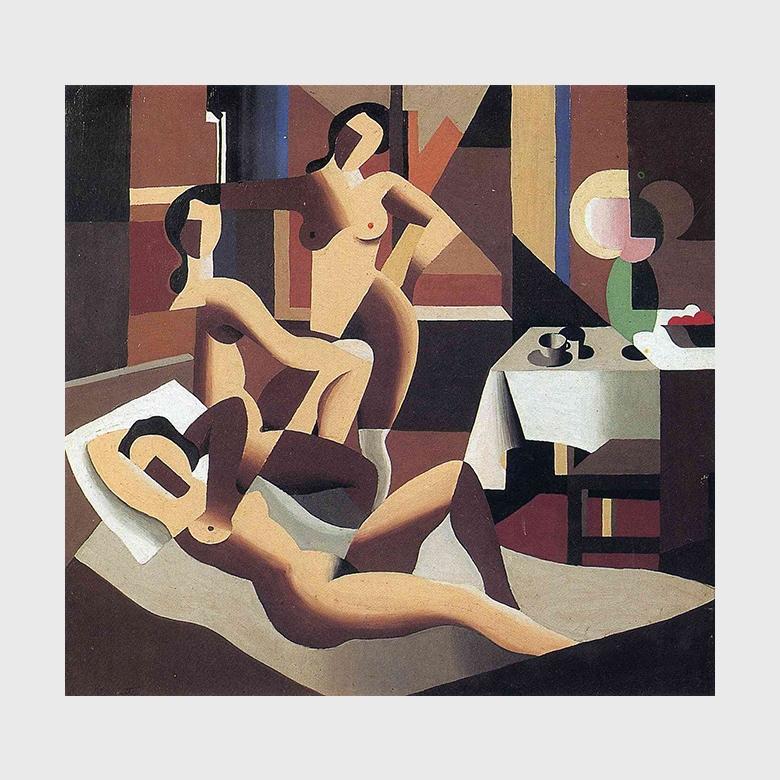 Три обнаженные в интерьере, 1923