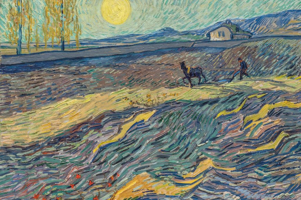Ploughed Field and Ploughman, 1889, private collection