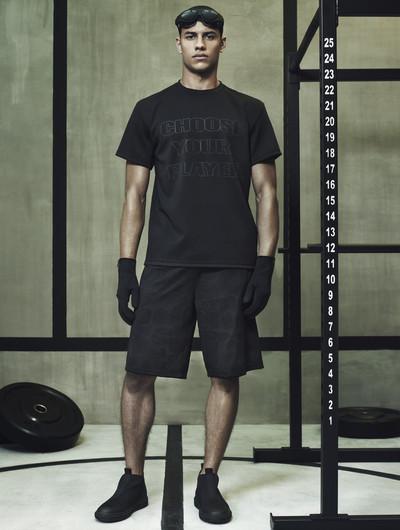 Black T-shirt with Choose Your Player print and Alexander Wang x H&M shorts