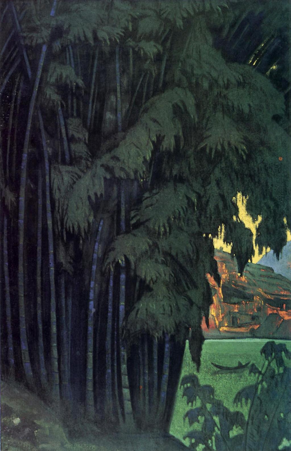 Картины русских художников: «Ашрам», Рерих Николай Константинович, 1931 г.