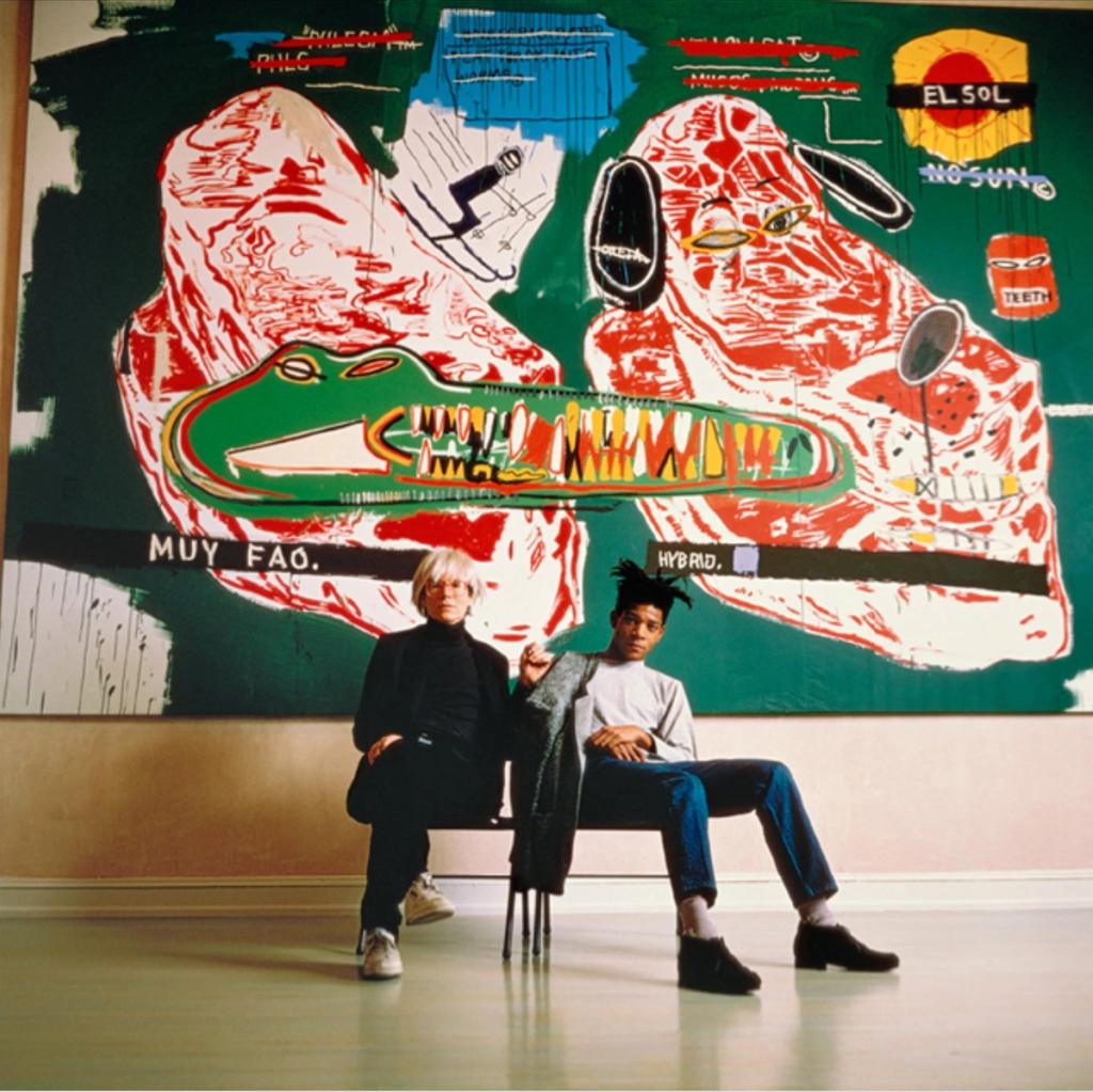 Basquiat and Warhol at Tony Shafrazi's gallery during their joint exhibition