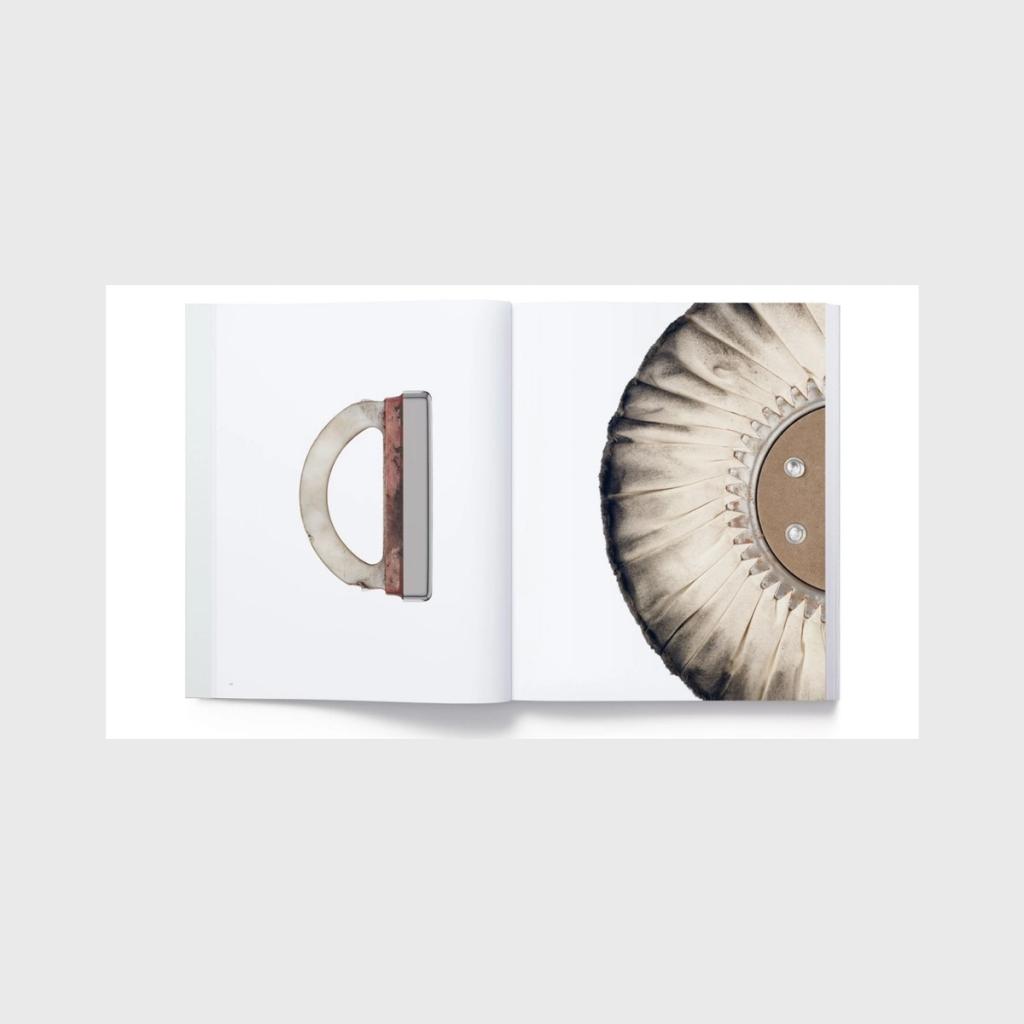 A spread featuring a translucent handle and the disc of a polishing machine