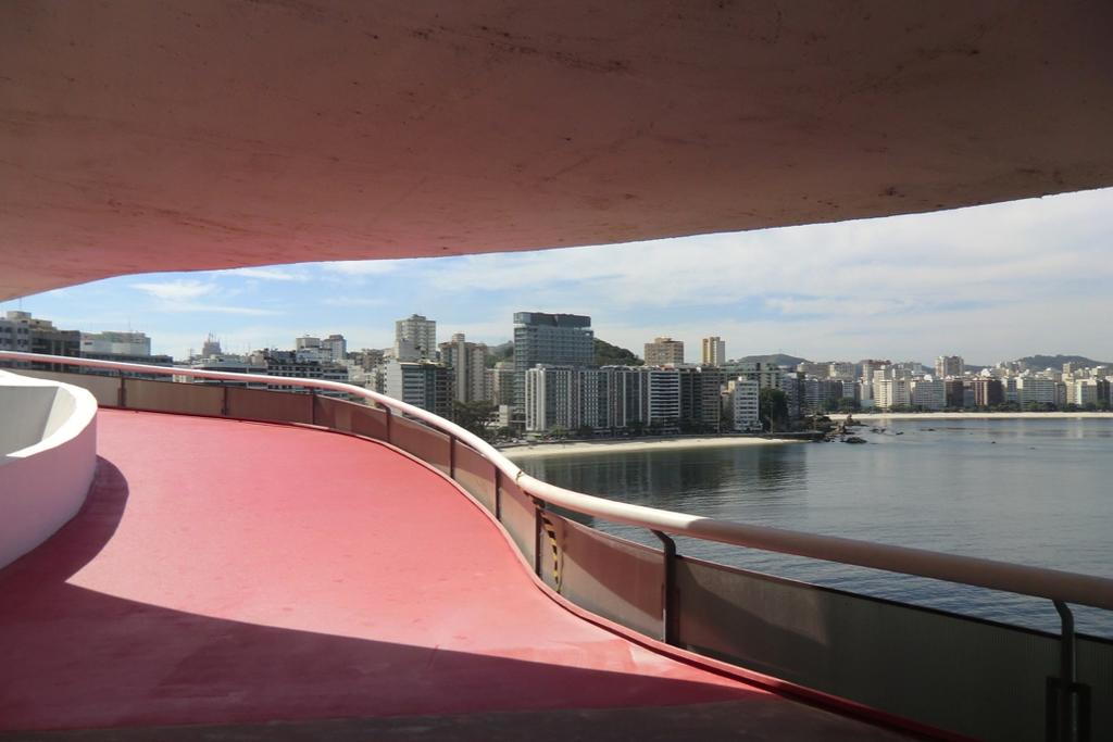 View from the balcony of the Niterói Museum across the bay and the city's waterfront