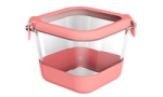 Render of a pink glass container