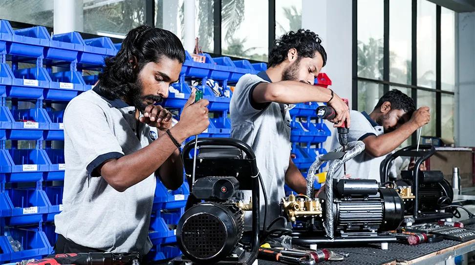 Professional using power tool
