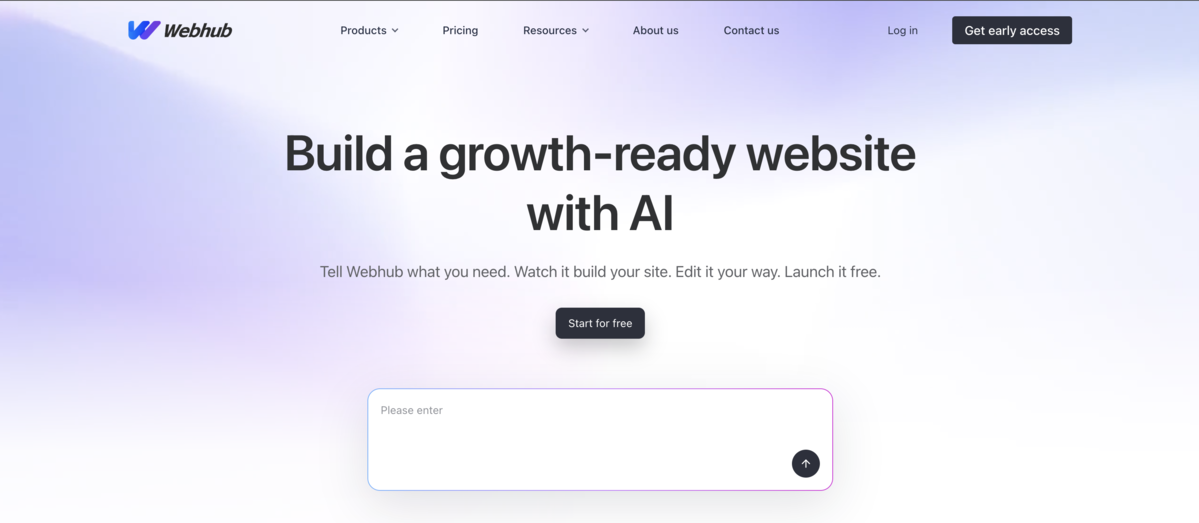 Webhub No Code interface