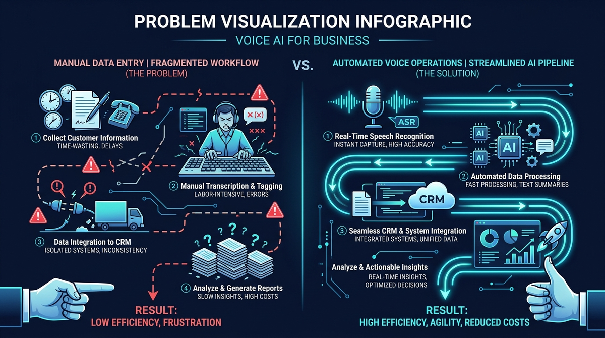 Manual data entry versus automated voice operations workflow