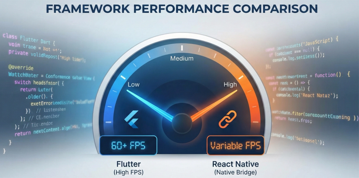  Performance benchmarks for Flutter and React Native in 2026.