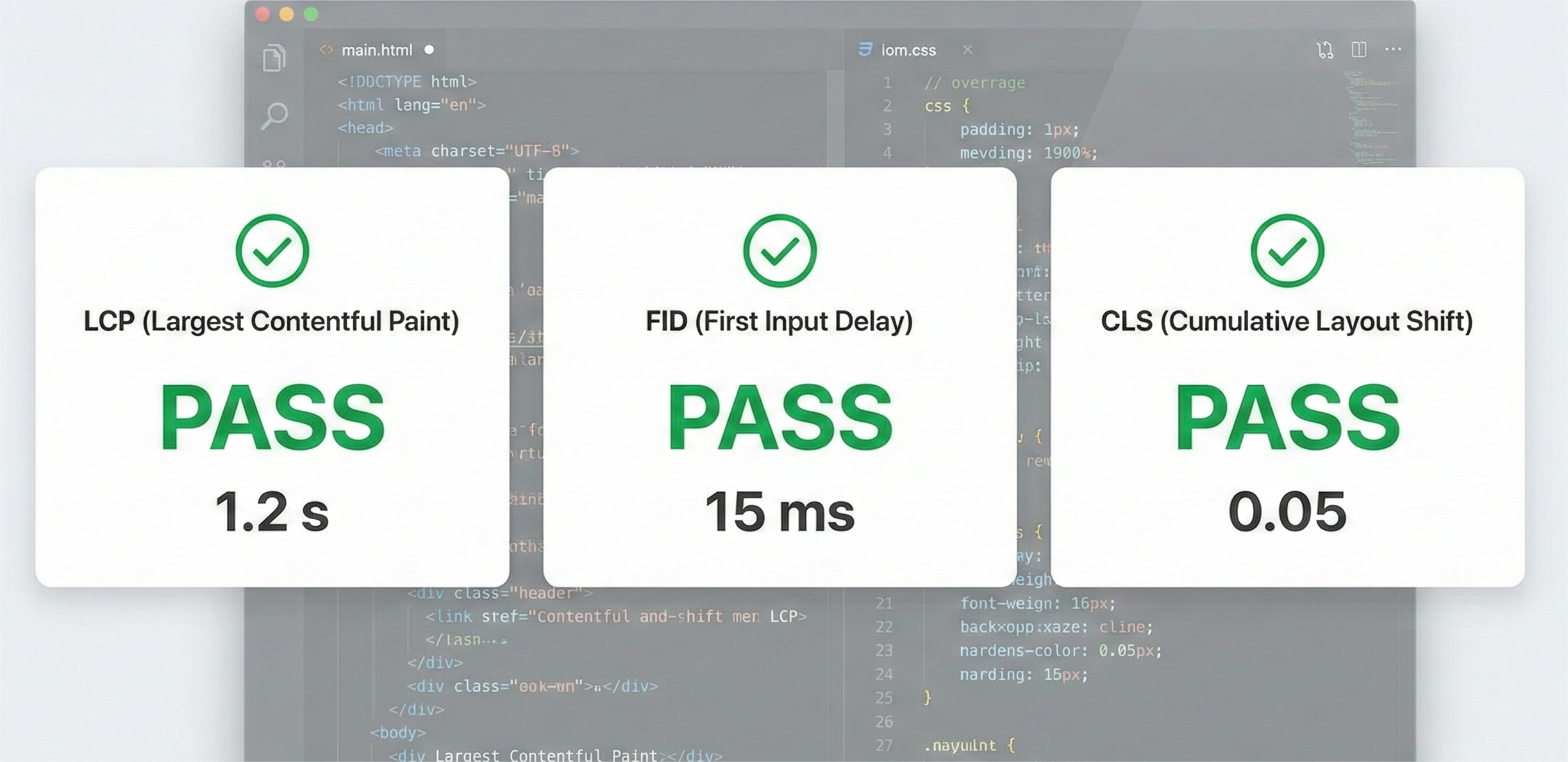 Core Web Vitals 2026 performance dashboard.