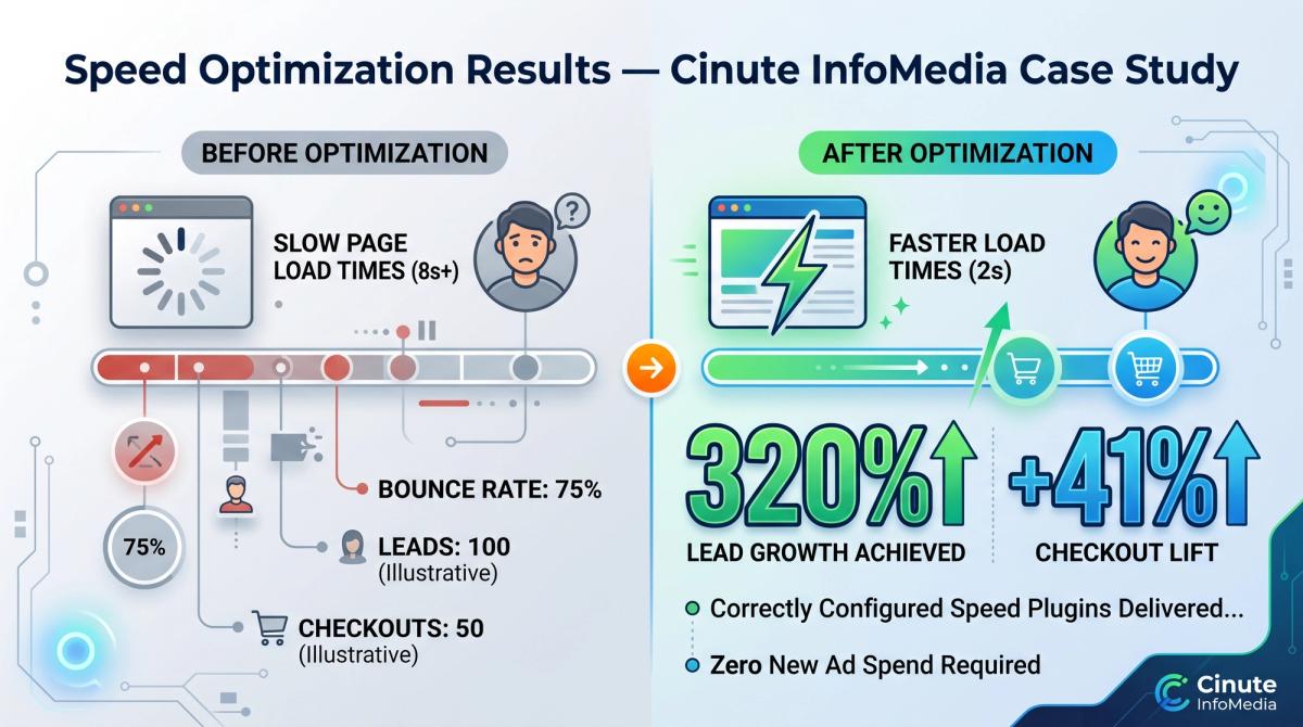 320% lead growth achieved CinuteInfoMedia speed optimization case study