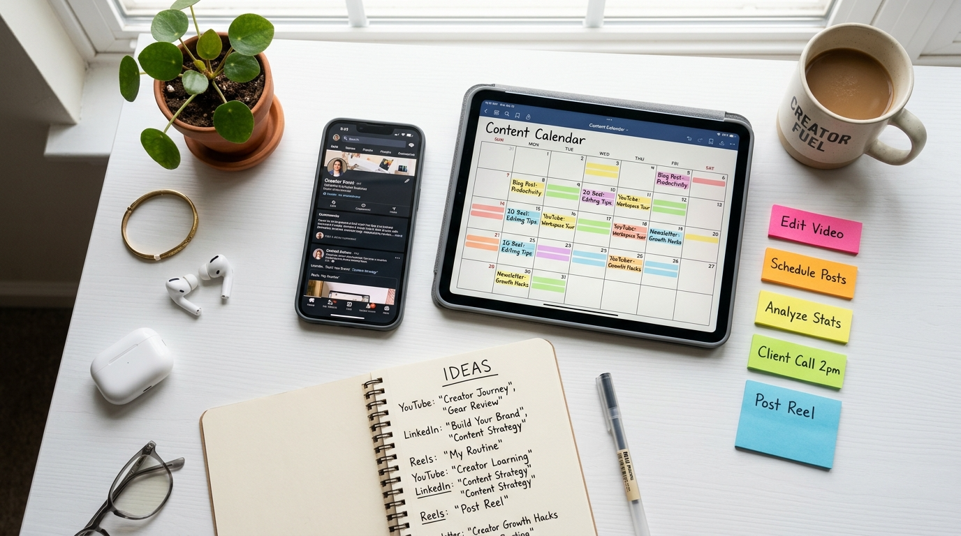 Content planning workspace for LinkedIn posts